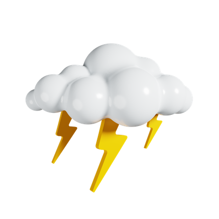 Cloudy And Thunderstorm 3D Illustration