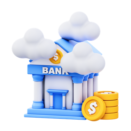 Cloudy Bank  3D Icon