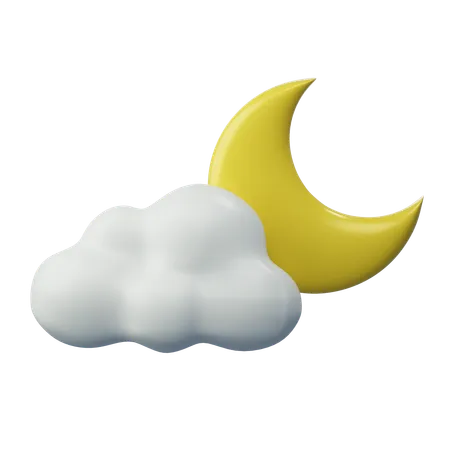 Cloudy Clear Night  3D Icon