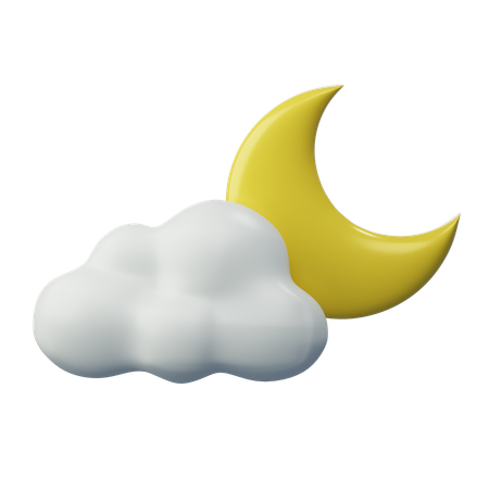 Cloudy Clear Night  3D Icon