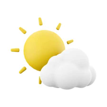 3 D Rendering Sun Ahead Of The Clouds Icon 3 D Render Weather Sun Cloud Icon Sun Ahead Of The Clouds 3D Icon