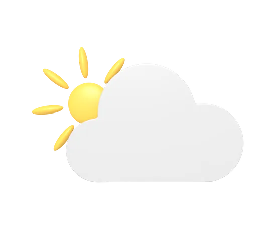 3 D Icon Of Hot Cloudy Weather 3D Icon