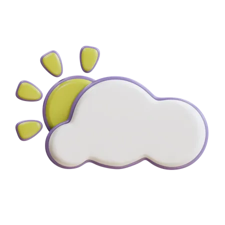 3 D Cloudy Day Illustration 3D Icon