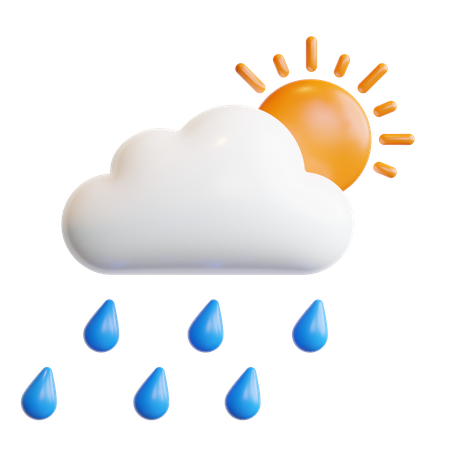 Cloudy Day Rain  3D Icon