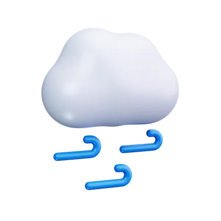 曇り、霧雨、雷  3D Icon