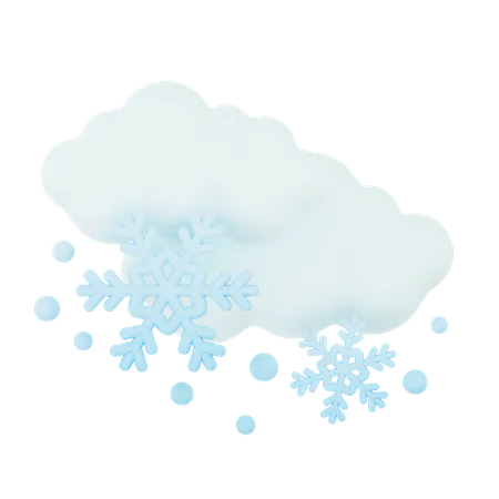 Cloudy Hail  3D Icon