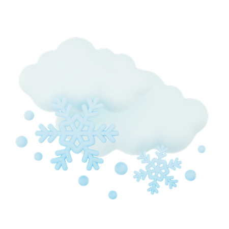 Cloudy Hail  3D Icon