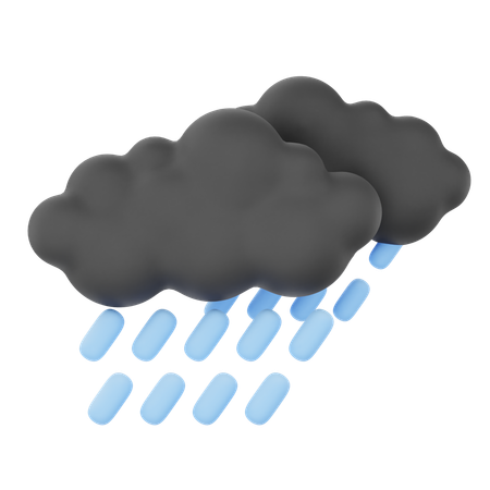 Cloudy Heavy Rain  3D Icon