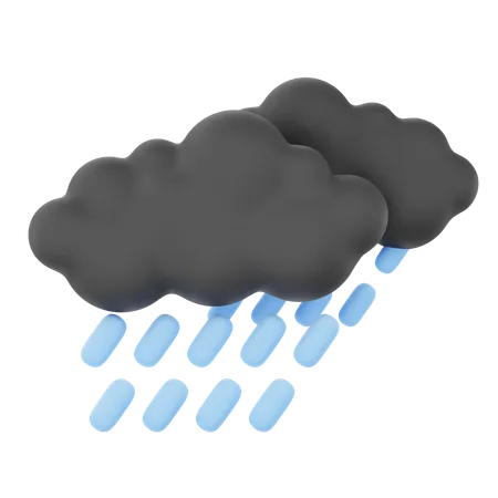 Cloudy Heavy Rain  3D Icon