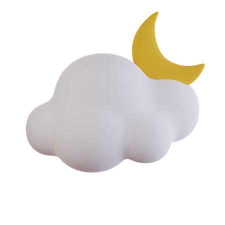 Cloudy Moon  3D Icon