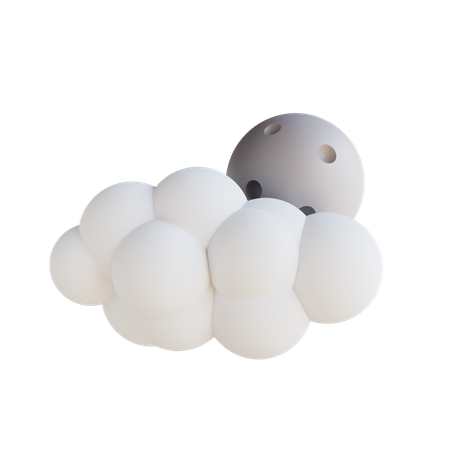 Cloudy Moon  3D Illustration