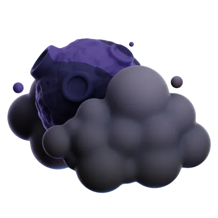 Cloudy Moon Night  3D Icon