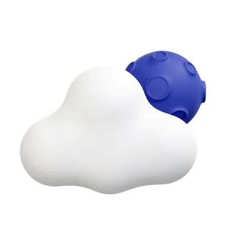 Cloudy Night Illustration 3D Icon