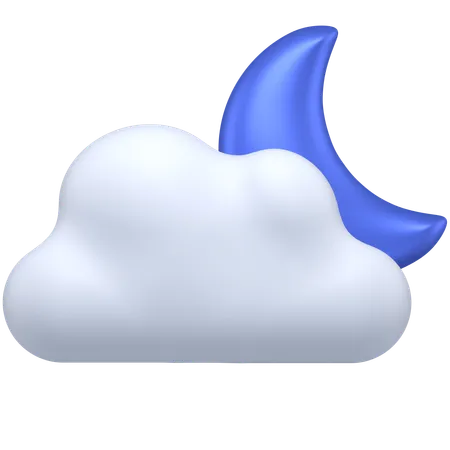 3 D Icon Of A Cloudy Night 3D Icon