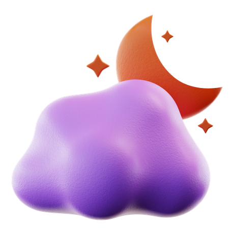 Cloudy Night  3D Icon