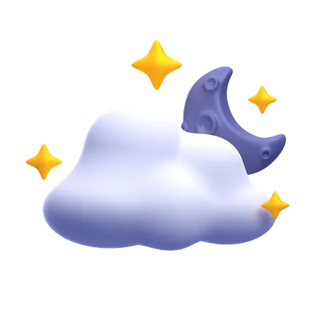 Cloudy Night  3D Icon