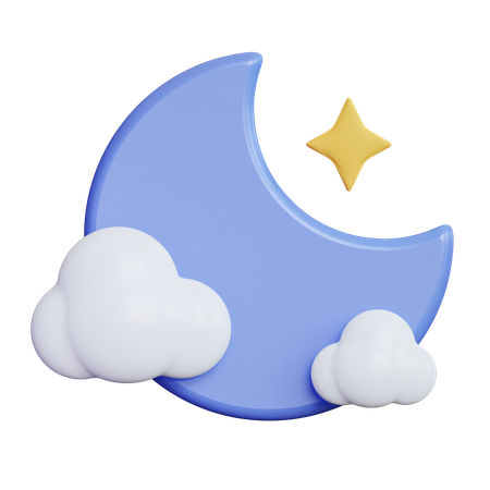 Cloudy Night  3D Icon