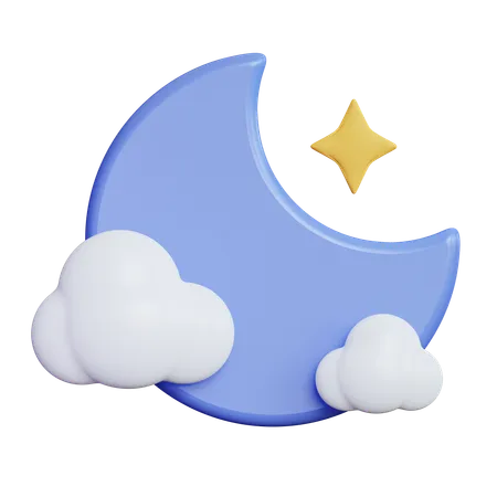 Cloudy Night  3D Icon