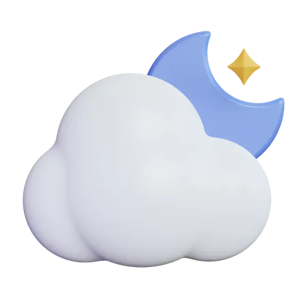 Cloudy Night  3D Icon