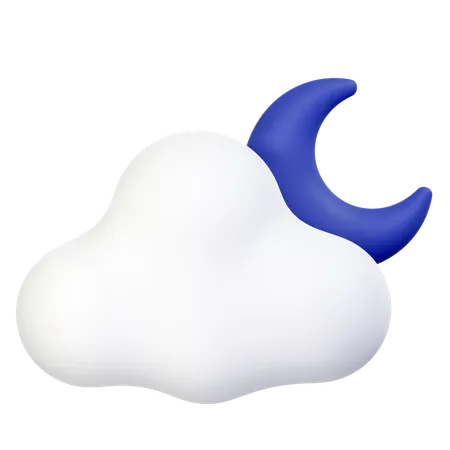 Cloudy night  3D Icon