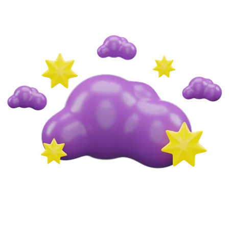 Cloudy Night  3D Icon