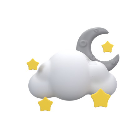 Cloudy Night  3D Icon