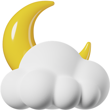 Cloudy Night  3D Icon