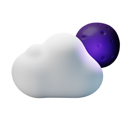 Cloudy Night  3D Icon