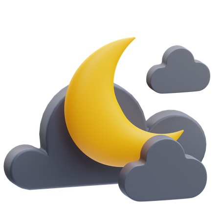 Cloudy Night  3D Icon