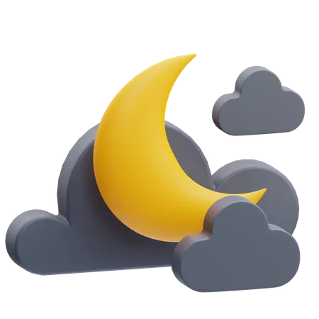 Cloudy Night  3D Icon