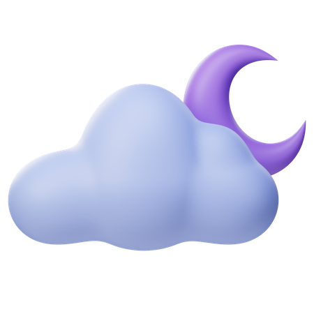 Cloudy Night  3D Icon