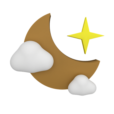 Cloudy Night  3D Icon