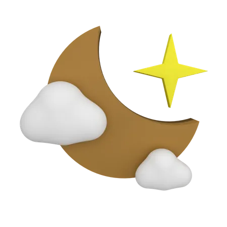 Cloudy Night  3D Icon