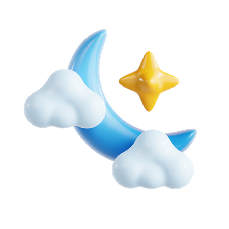 Cloudy Night  3D Icon