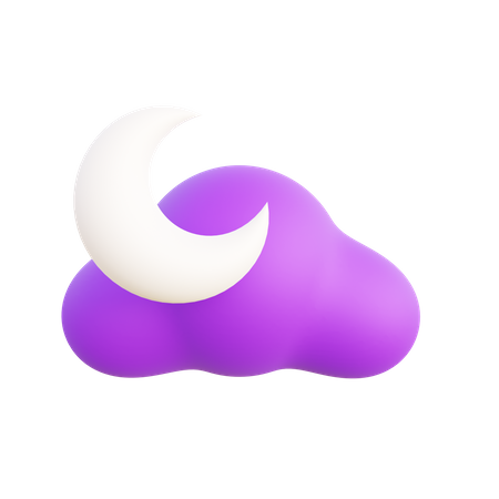 Cloudy night  3D Icon