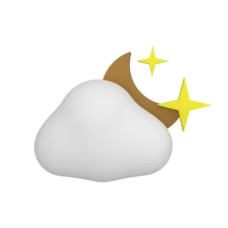 Cloudy Night  3D Icon