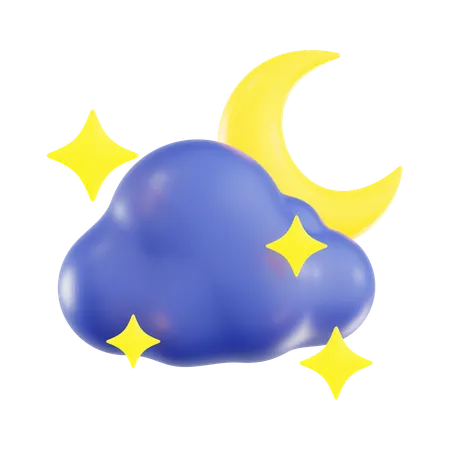 Cloudy Night  3D Icon