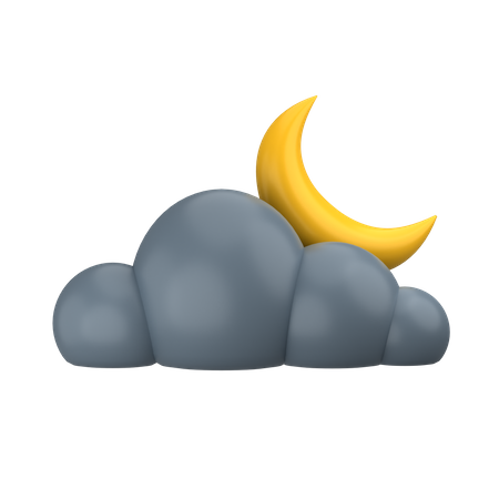 Cloudy Night  3D Icon