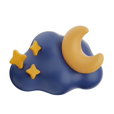 Cloudy Night  3D Icon