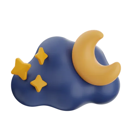 Cloudy Night  3D Icon