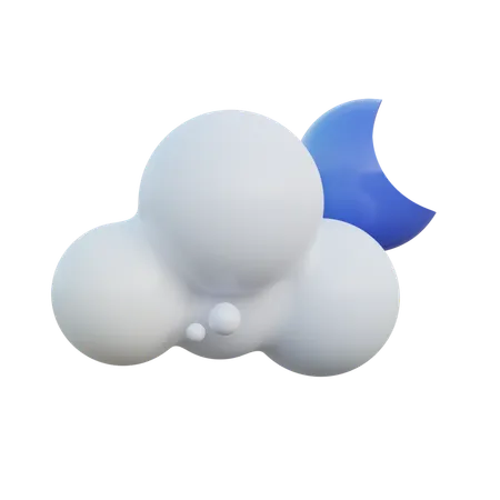 Cloudy Night  3D Icon