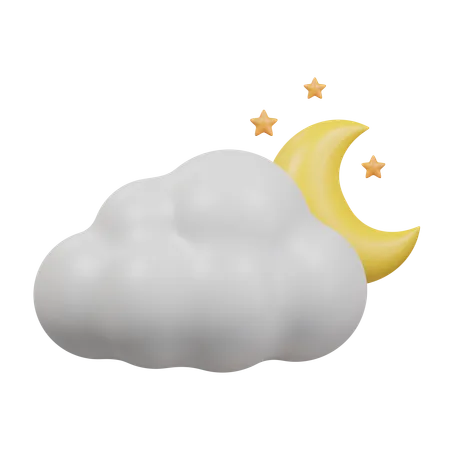 Cloudy Night  3D Icon