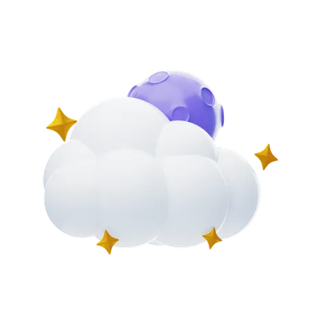 Cloudy Night  3D Icon