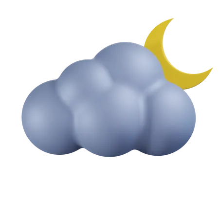 Cloudy Night  3D Icon