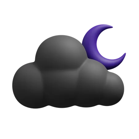 Cloudy night  3D Icon