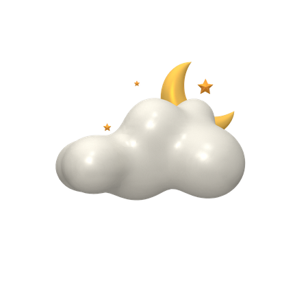 Cloudy Night  3D Icon