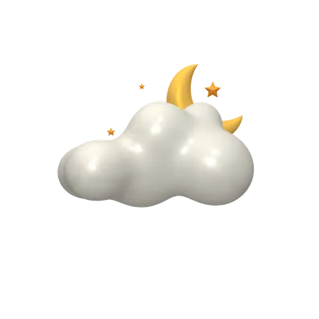 Cloudy Night  3D Icon