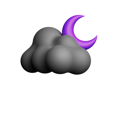 Cloudy Night  3D Icon