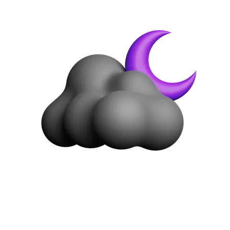 Cloudy Night  3D Icon