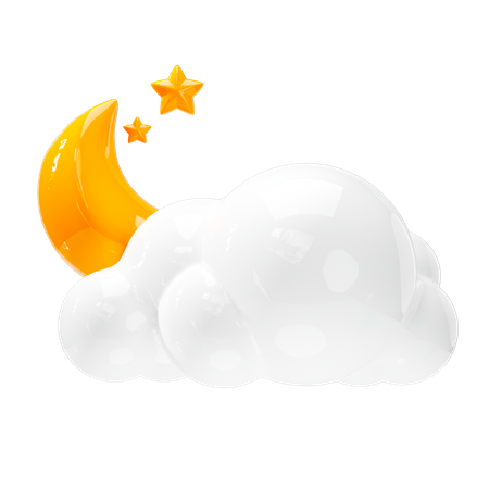 Cloudy Night  3D Icon